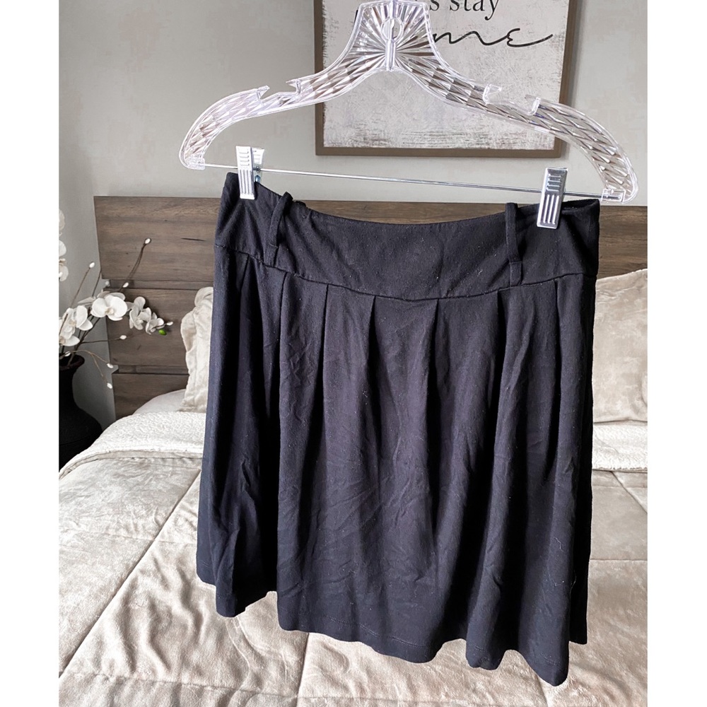 Black Pleated Skirt - High Wasted
